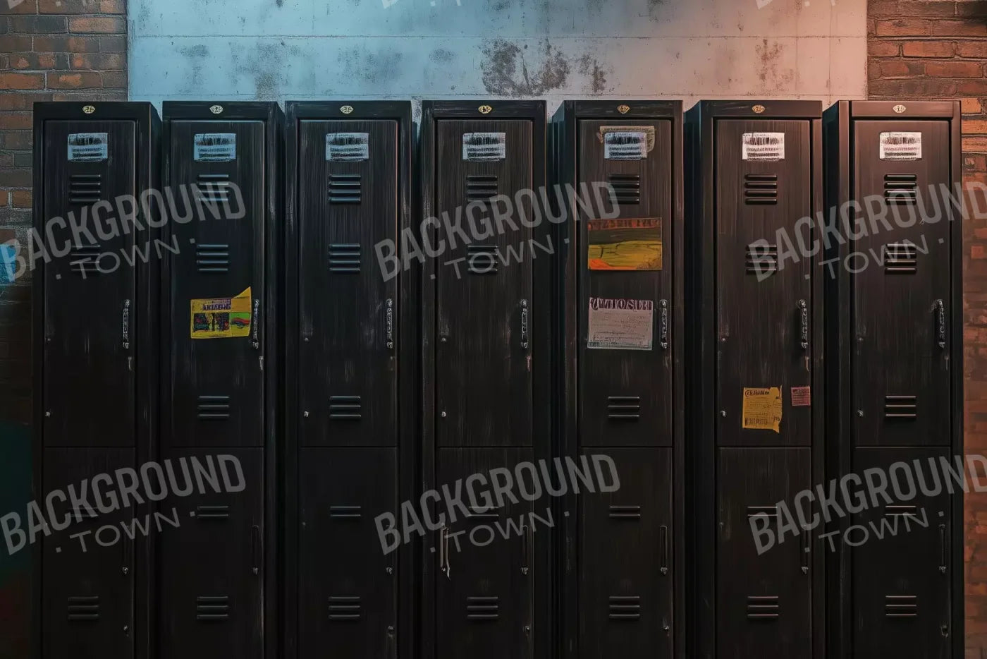 Vintage Gym Lockers 12’X8’ Ultracloth (144 X 96 Inch) Backdrop
