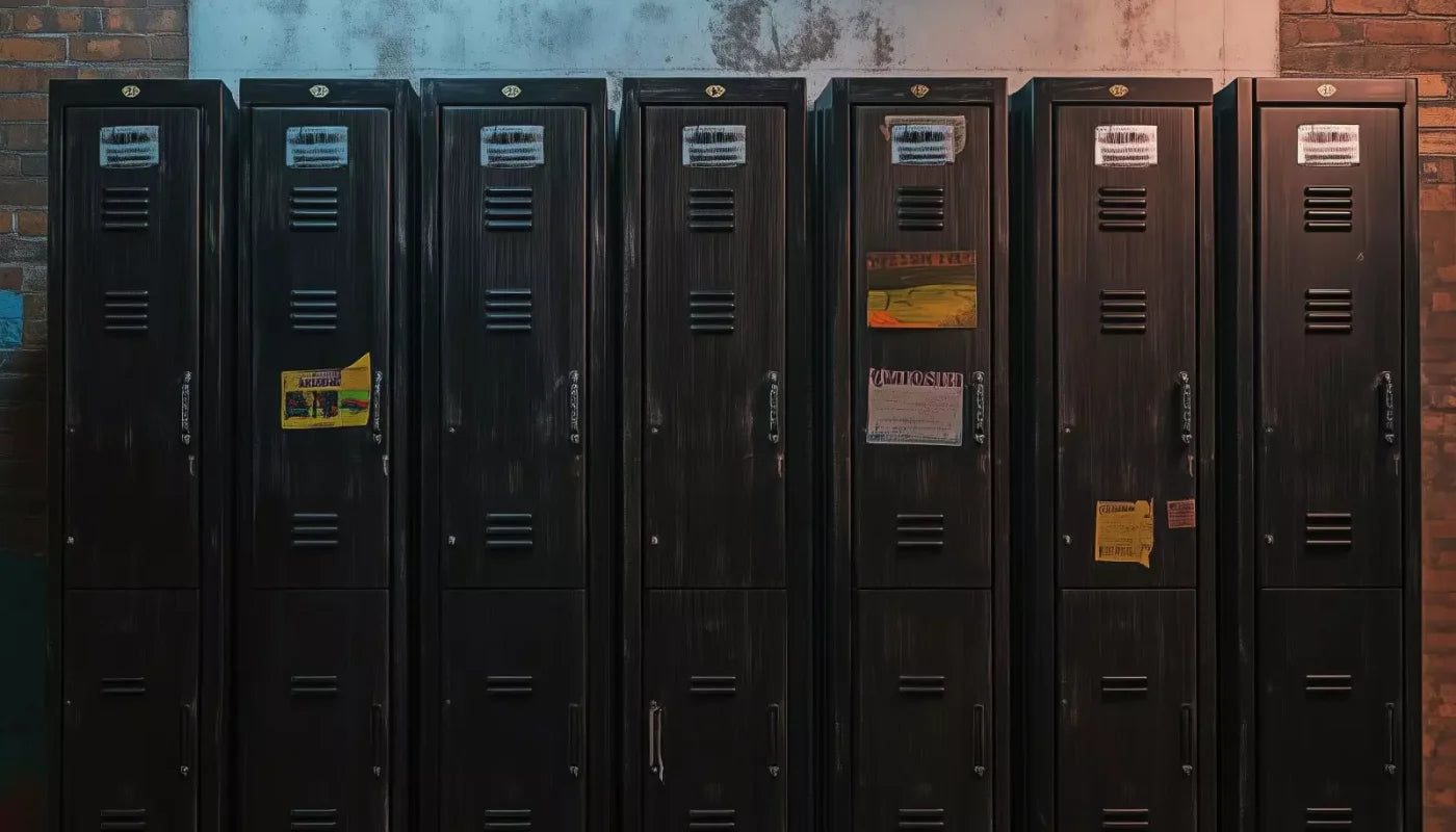 Vintage Gym Lockers 14’X8’ Ultracloth (168 X 96 Inch) Backdrop