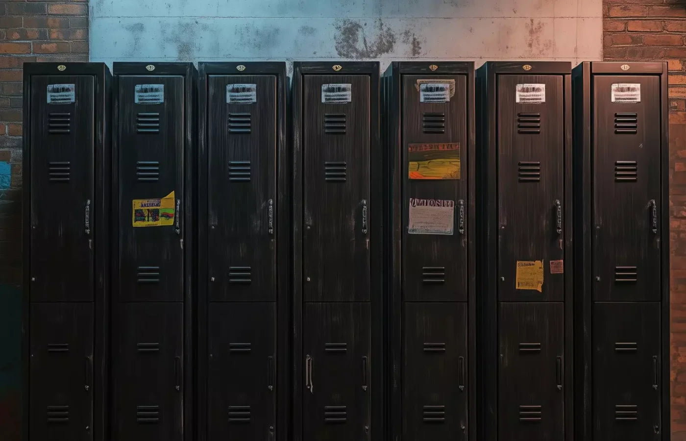 Vintage Gym Lockers 14’X9’ Ultracloth (168 X 108 Inch) Backdrop