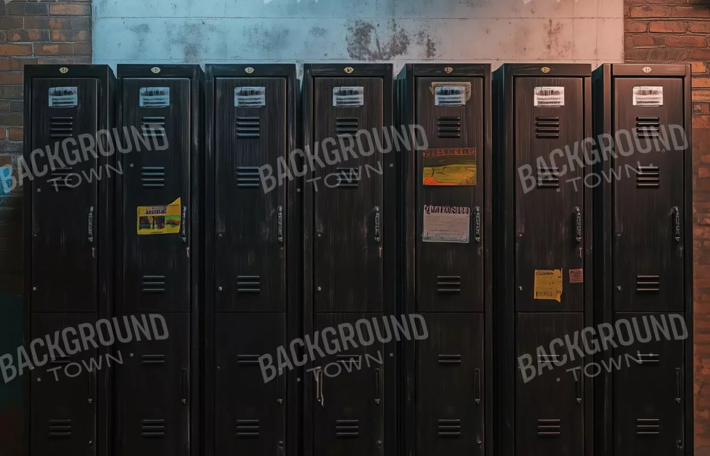Vintage Gym Lockers 14’X9’ Ultracloth (168 X 108 Inch) Backdrop