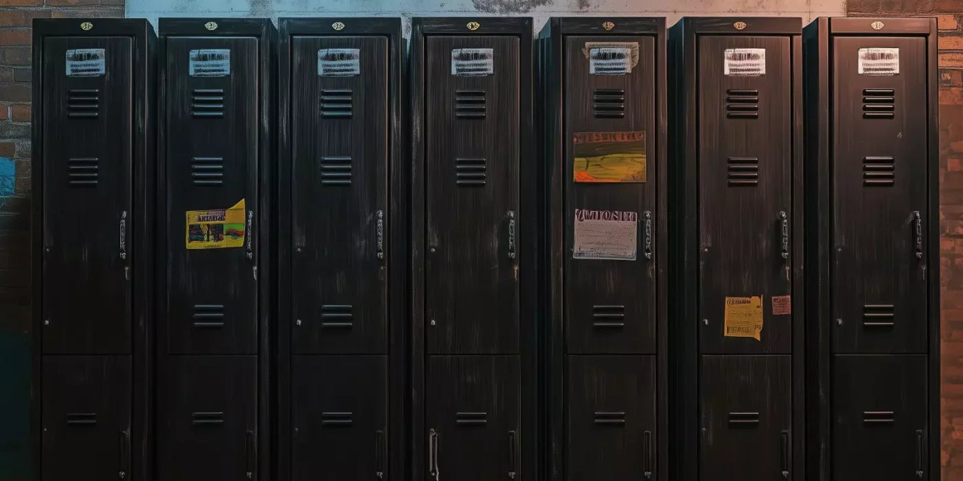 Vintage Gym Lockers 20’X10’ Ultracloth (240 X 120 Inch) Backdrop