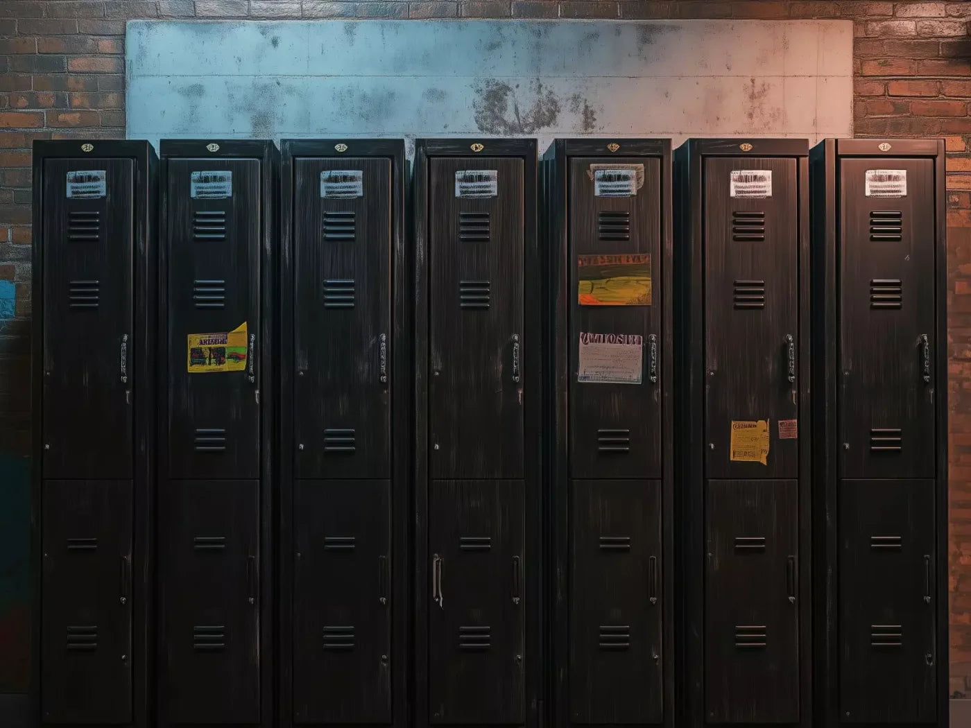 Vintage Gym Lockers 6’8X5’ Fleece (80 X 60 Inch) Backdrop