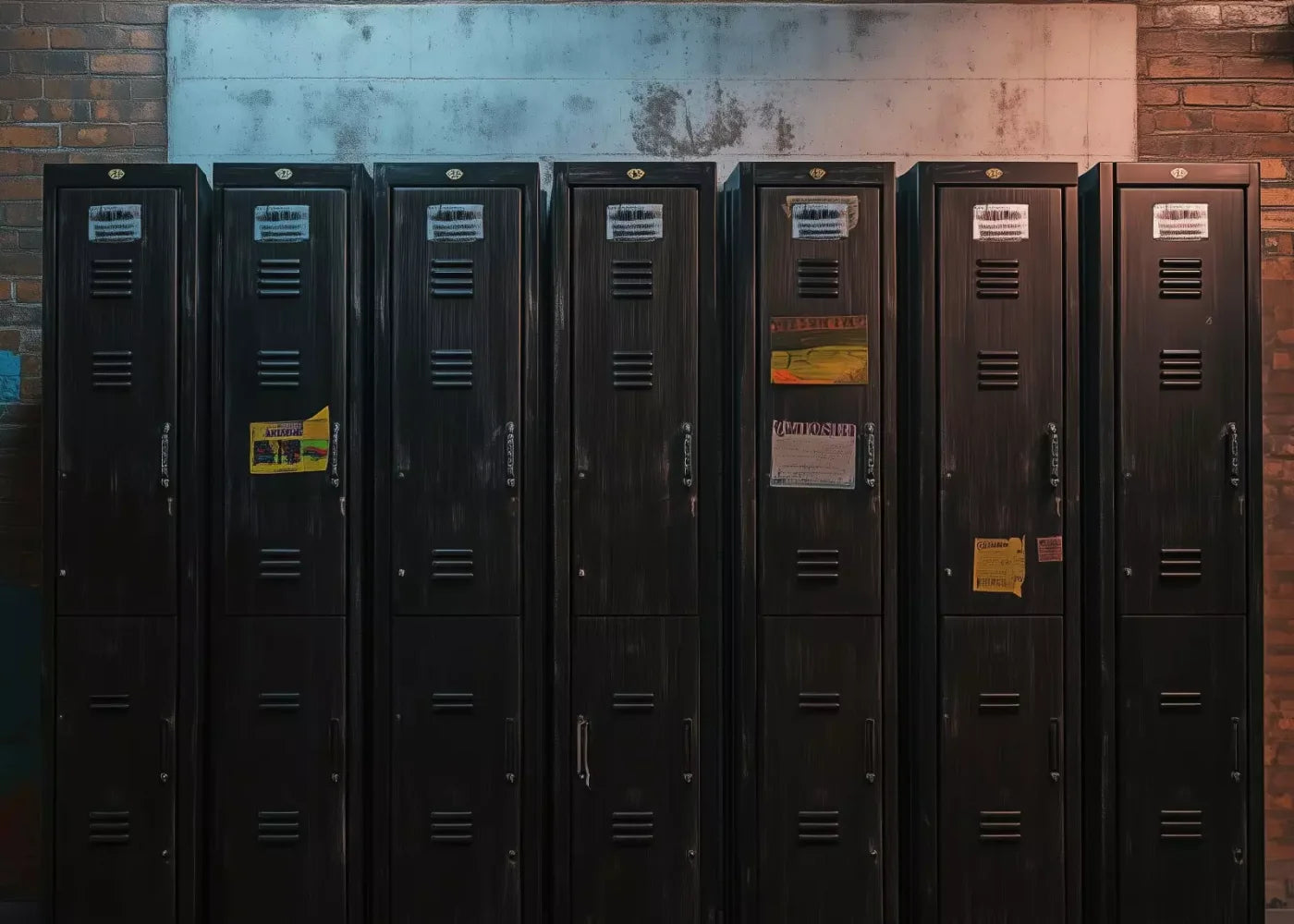 Vintage Gym Lockers 7’X5’ Ultracloth (84 X 60 Inch) Backdrop