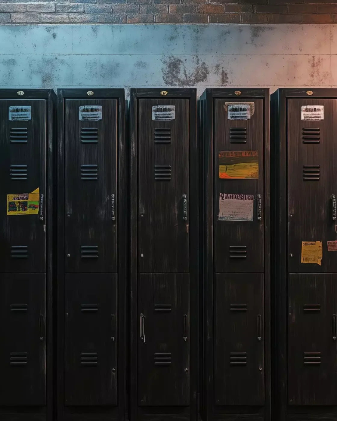 Vintage Gym Lockers 8’X10’ Fleece (96 X 120 Inch) Backdrop