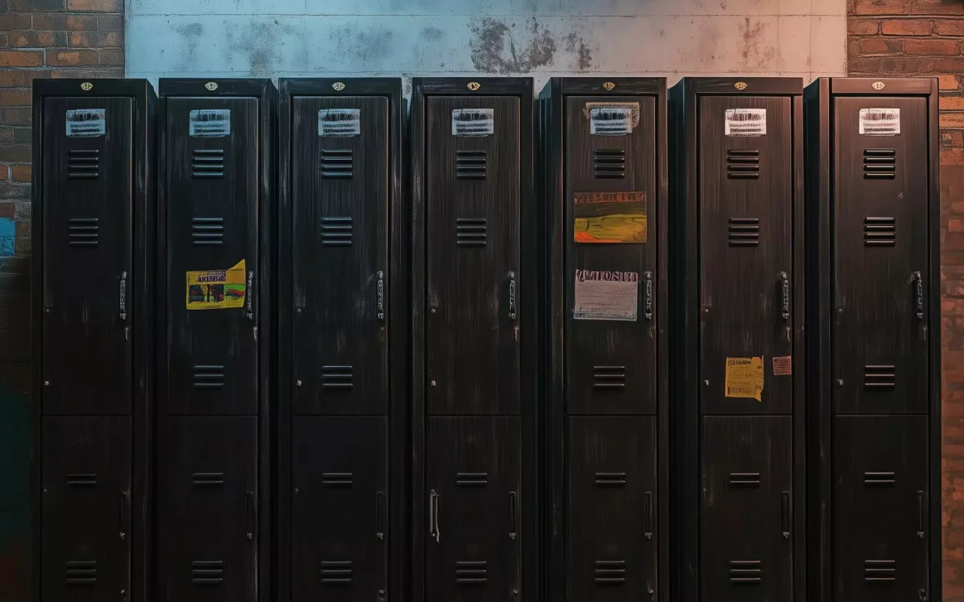 Vintage Gym Lockers 8’X5’ Ultracloth (96 X 60 Inch) Backdrop