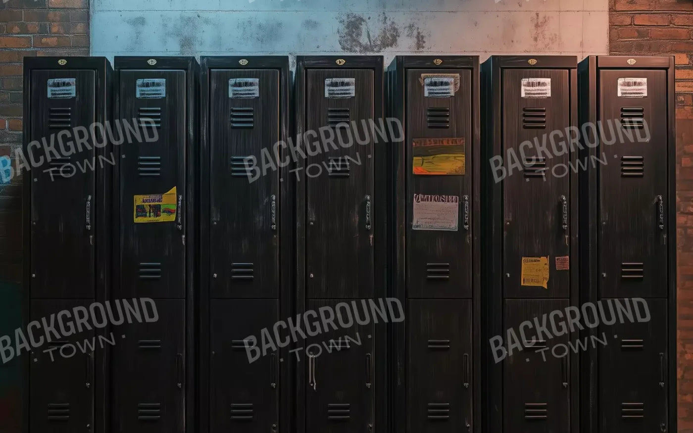 Vintage Gym Lockers 8’X5’ Ultracloth (96 X 60 Inch) Backdrop
