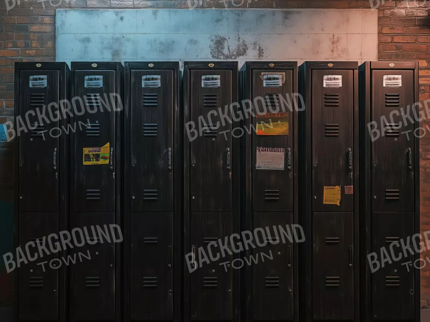 Vintage Gym Lockers 8’X6’ Fleece (96 X 72 Inch) Backdrop