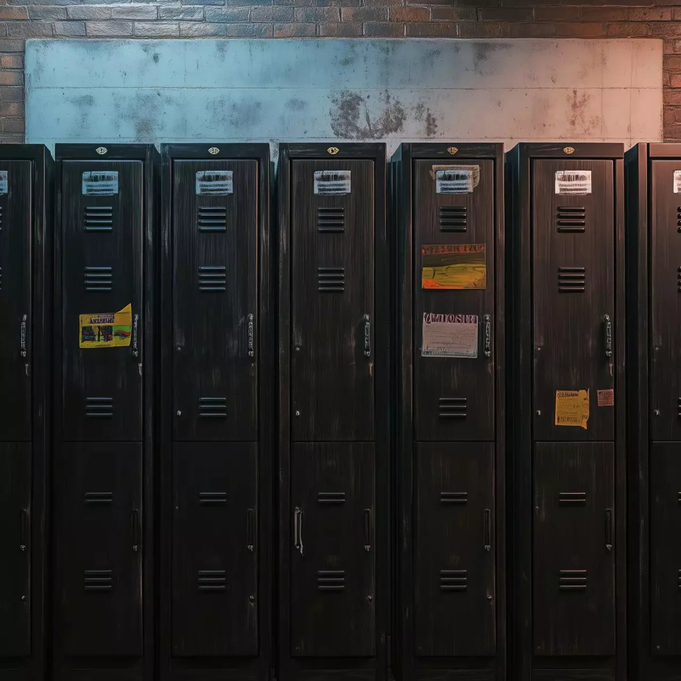 Vintage Gym Lockers 8’X8’ Fleece (96 X Inch) Backdrop