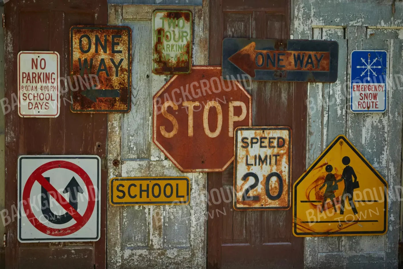 Vintage Signs 8’X5’ Ultracloth (96 X 60 Inch) Backdrop