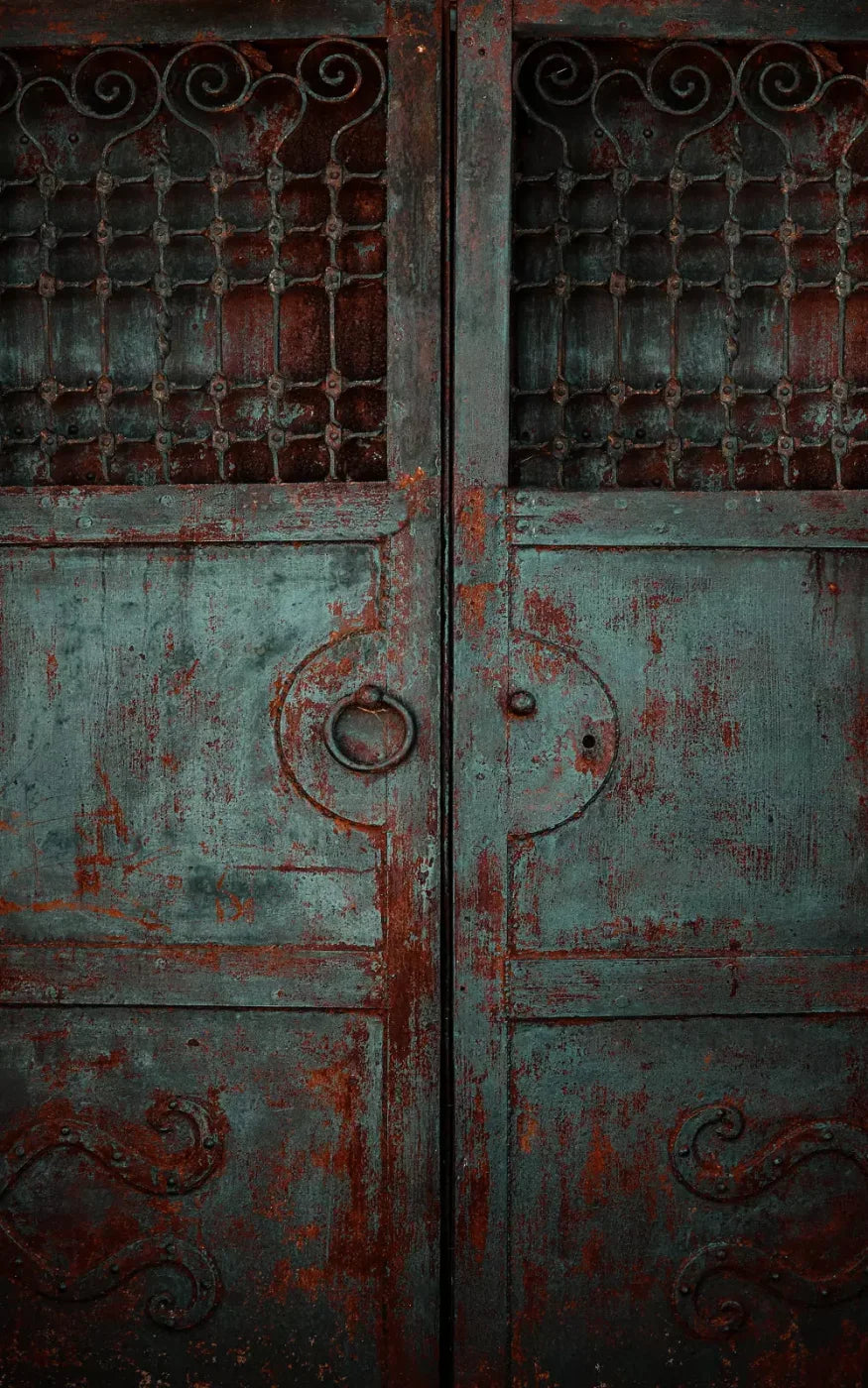 Vintage Teal Door 9’X14’ Ultracloth (108 X 168 Inch) Backdrop