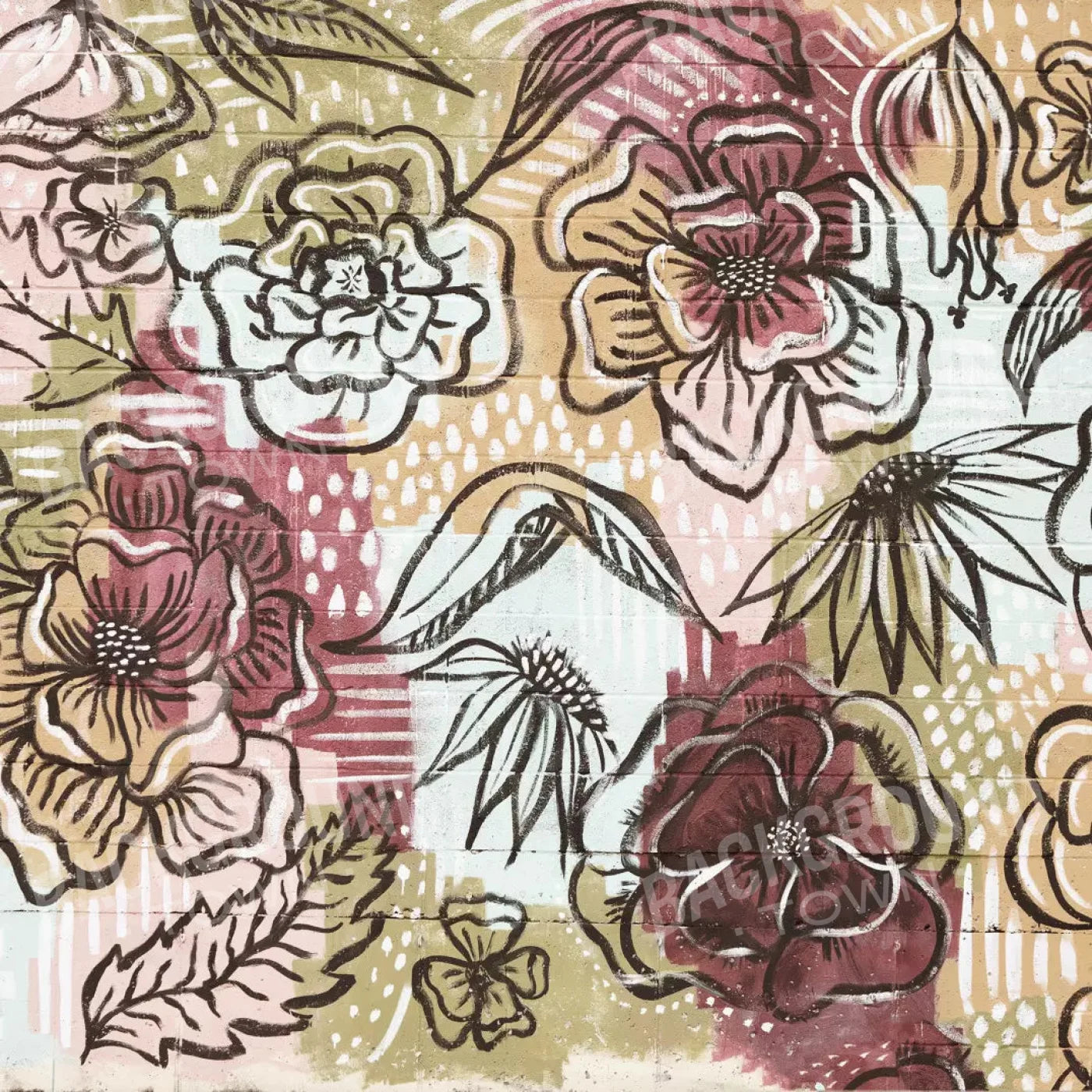 Vintage Wall Mural 8X8 Fleece ( 96 X Inch ) Backdrop