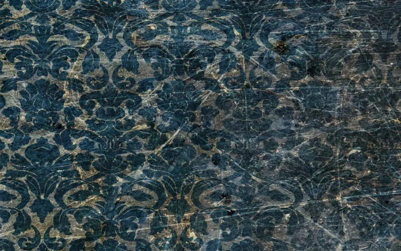 Vintage Wallpaper Blue 14X9 Ultracloth ( 168 X 108 Inch ) Backdrop