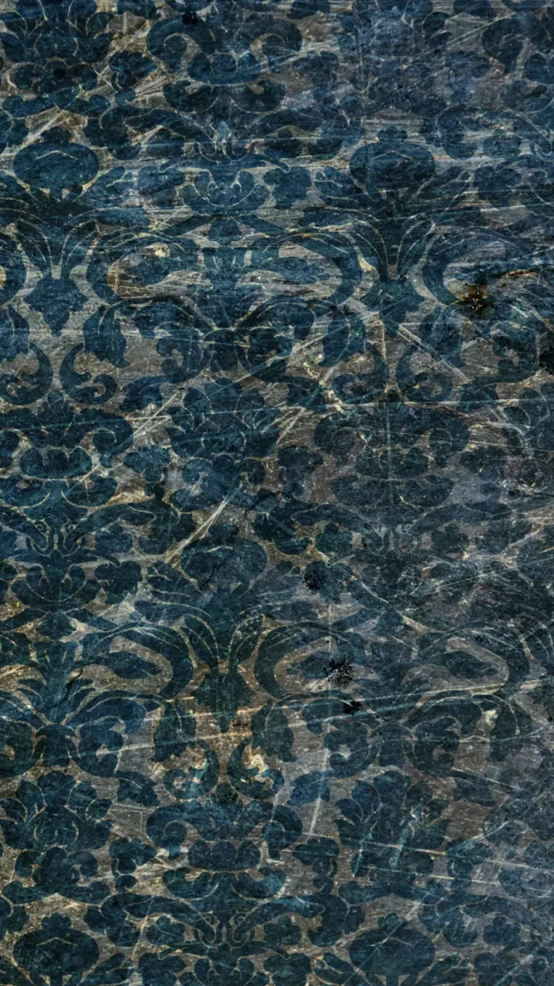 Vintage Wallpaper Blue 8X14 Ultracloth ( 96 X 168 Inch ) Backdrop