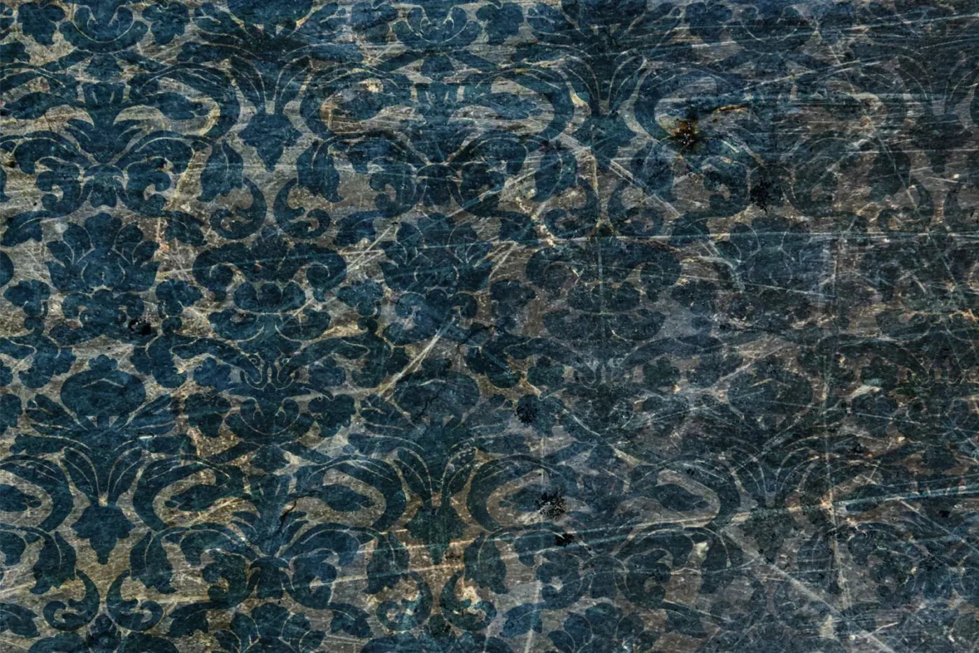 Vintage Wallpaper Blue 8X5 Ultracloth ( 96 X 60 Inch ) Backdrop