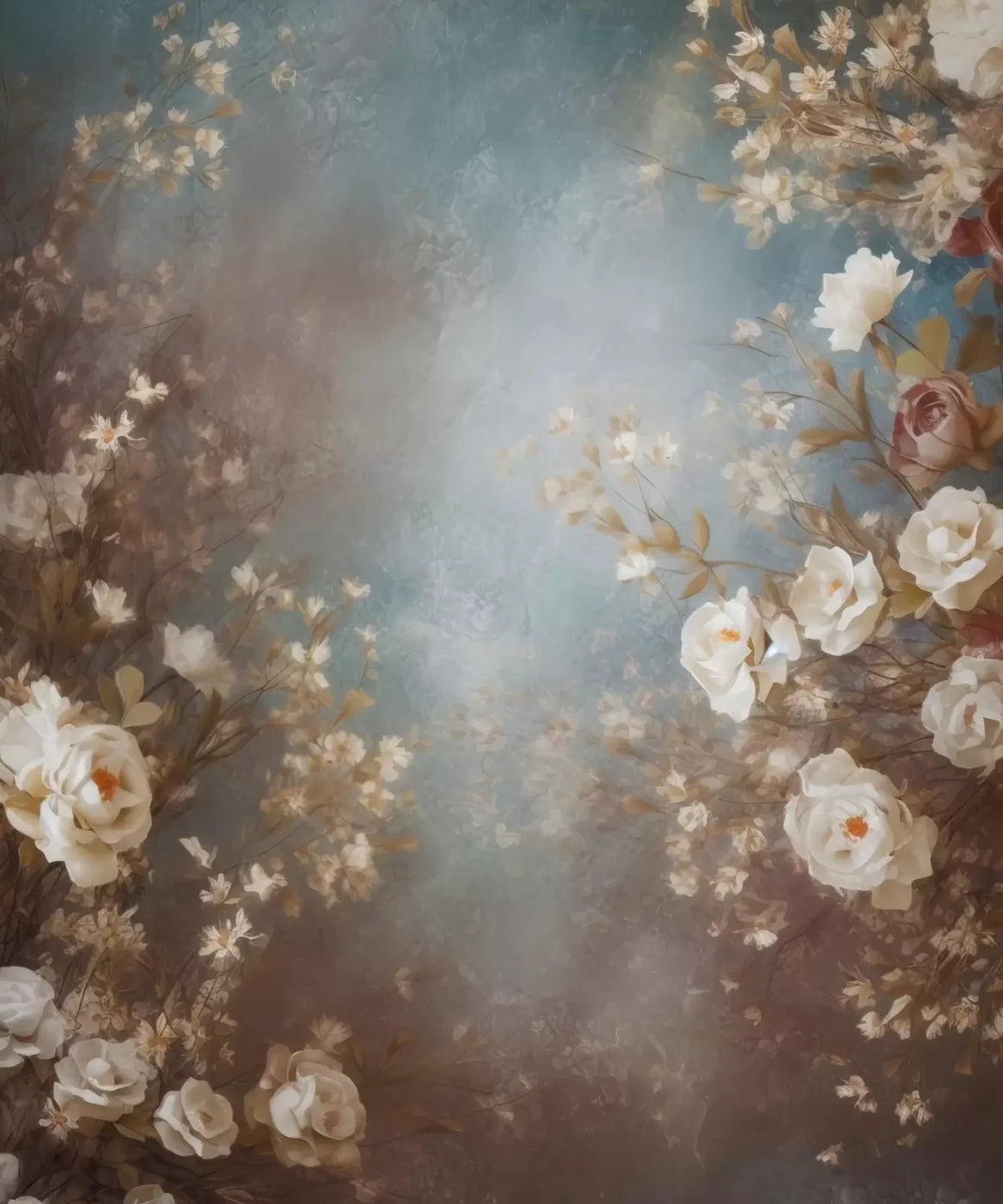 Flowers, Beige , Brown   Backdrop for Photography