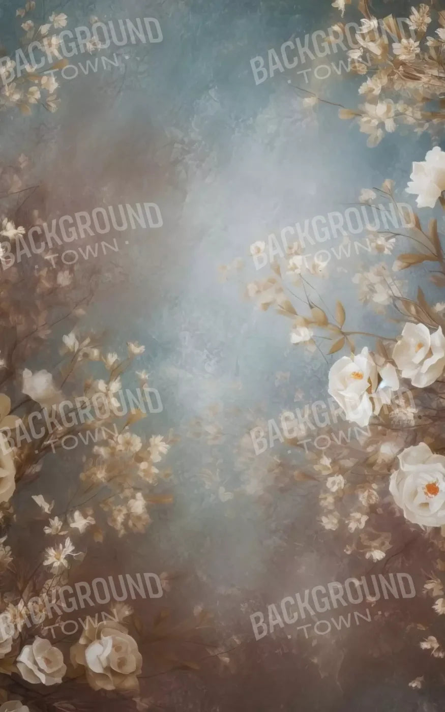 Vintage White Roses 5’X8’ Ultracloth (60 X 96 Inch) Backdrop