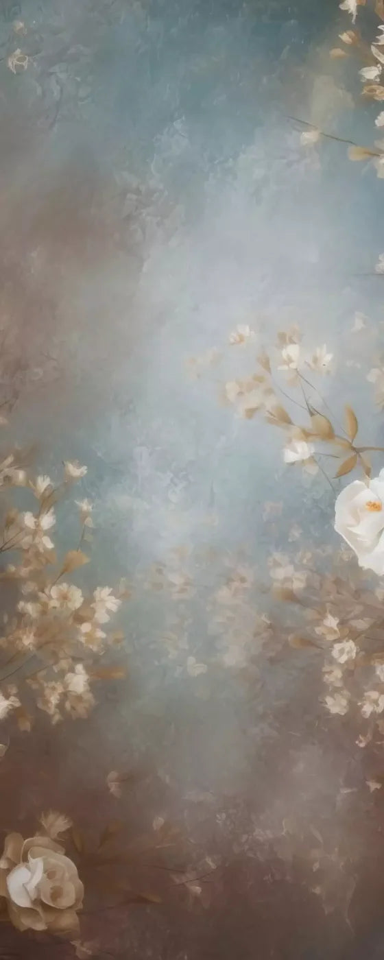 Vintage White Roses 8’X20’ Ultracloth (96 X 240 Inch) Backdrop