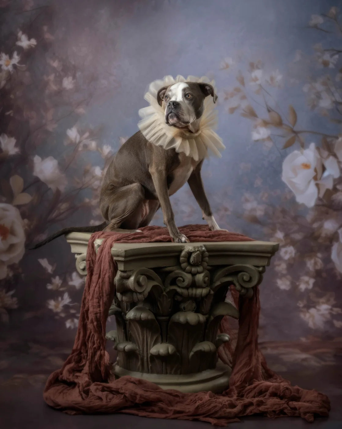 Vintage White Roses Backdrop