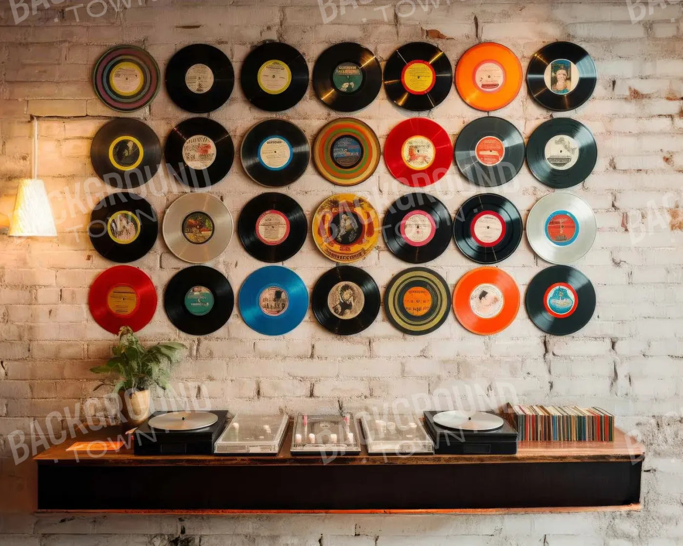 Vinyl Records 10’x8’ Fleece (120 x 96 inch) Backdrop