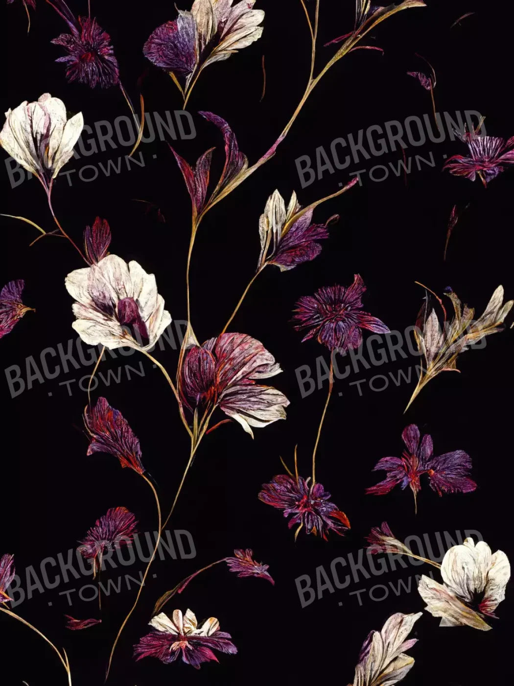 Violets 5X68 Fleece ( 60 X 80 Inch ) Backdrop