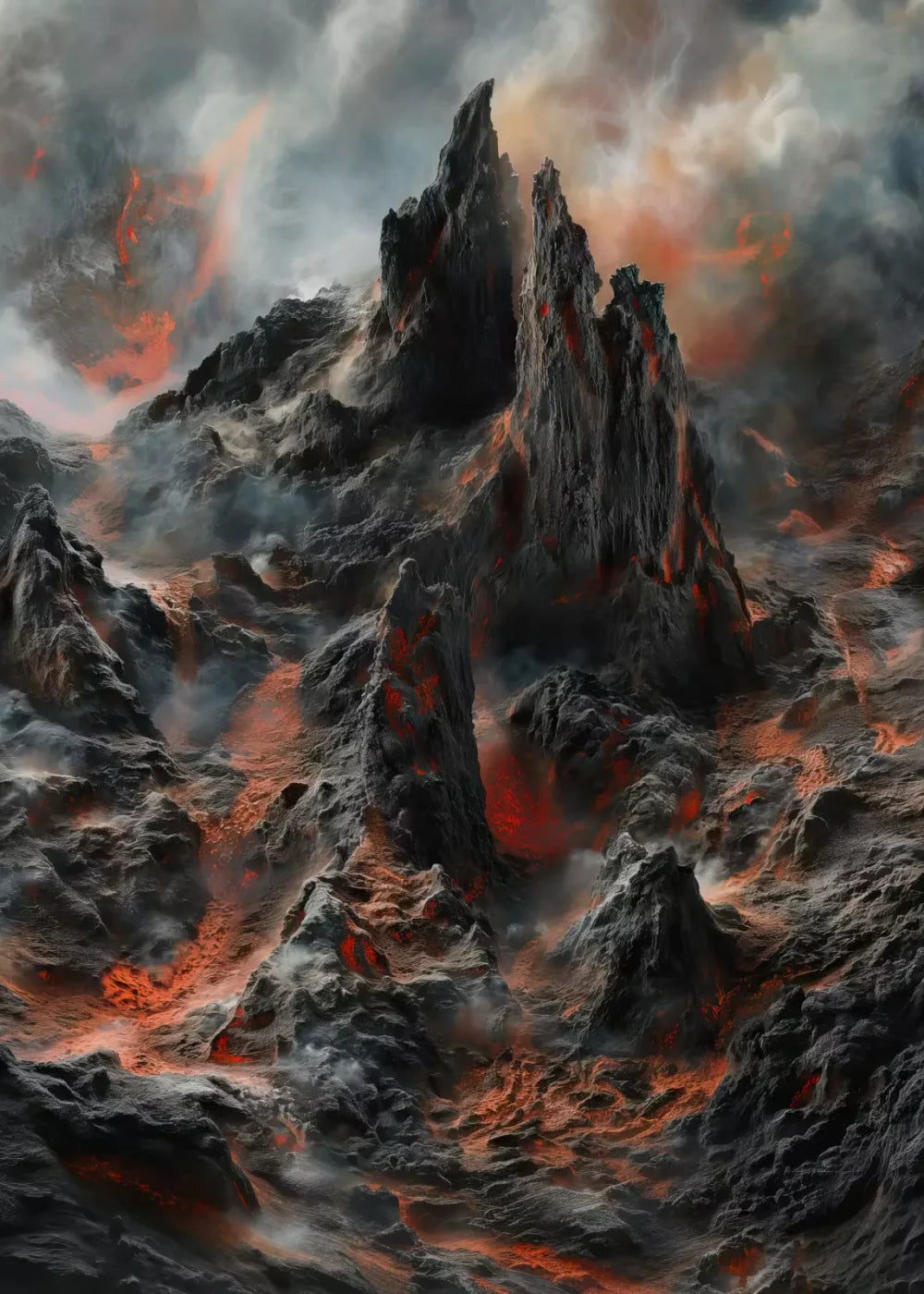 Volcanic Eruption 001 8X10 5’X7’ Ultracloth (60 X 84 Inch) Backdrop
