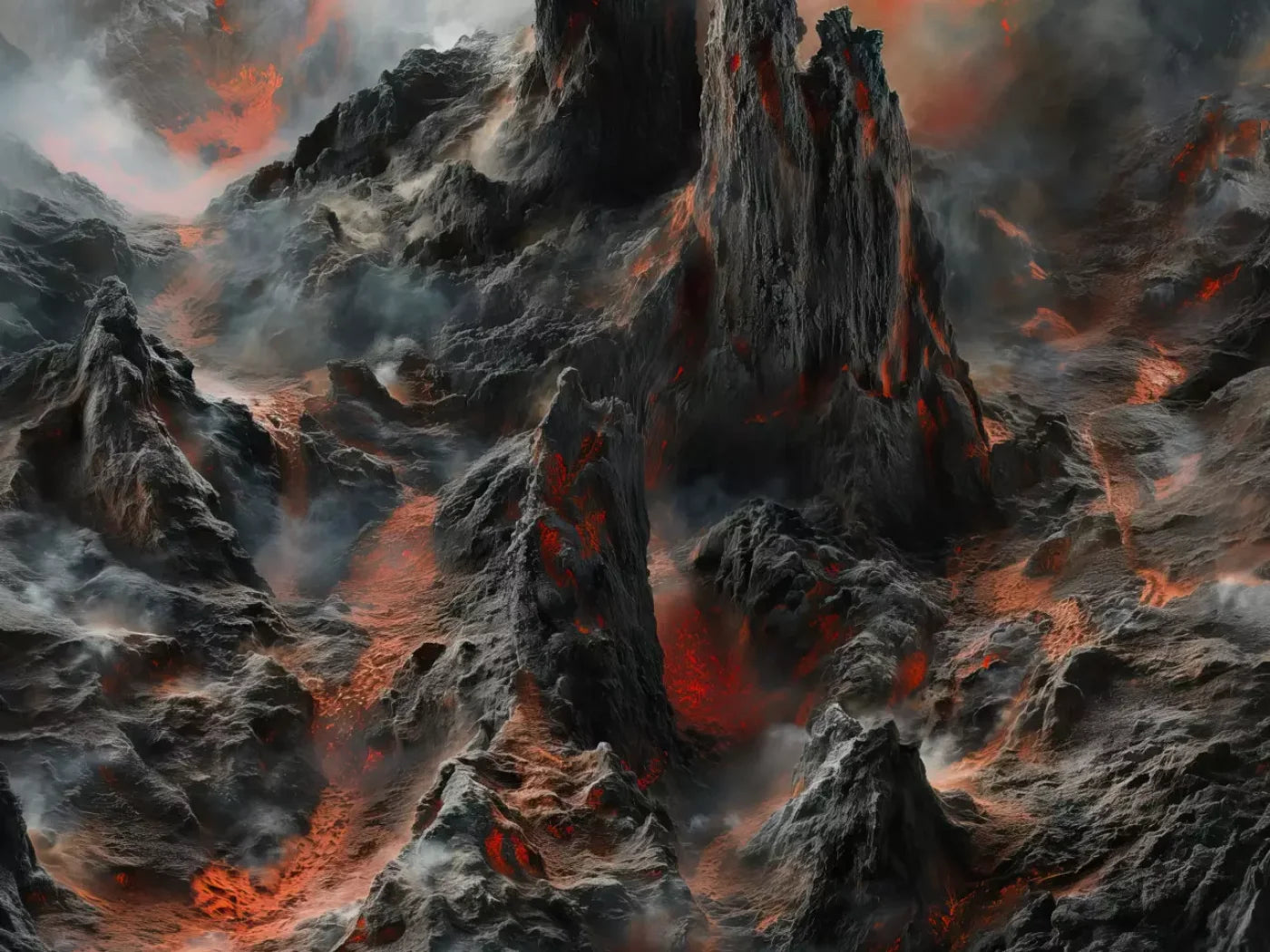 Volcanic Eruption 001 8X10 8’X6’ Fleece (96 X 72 Inch) Backdrop