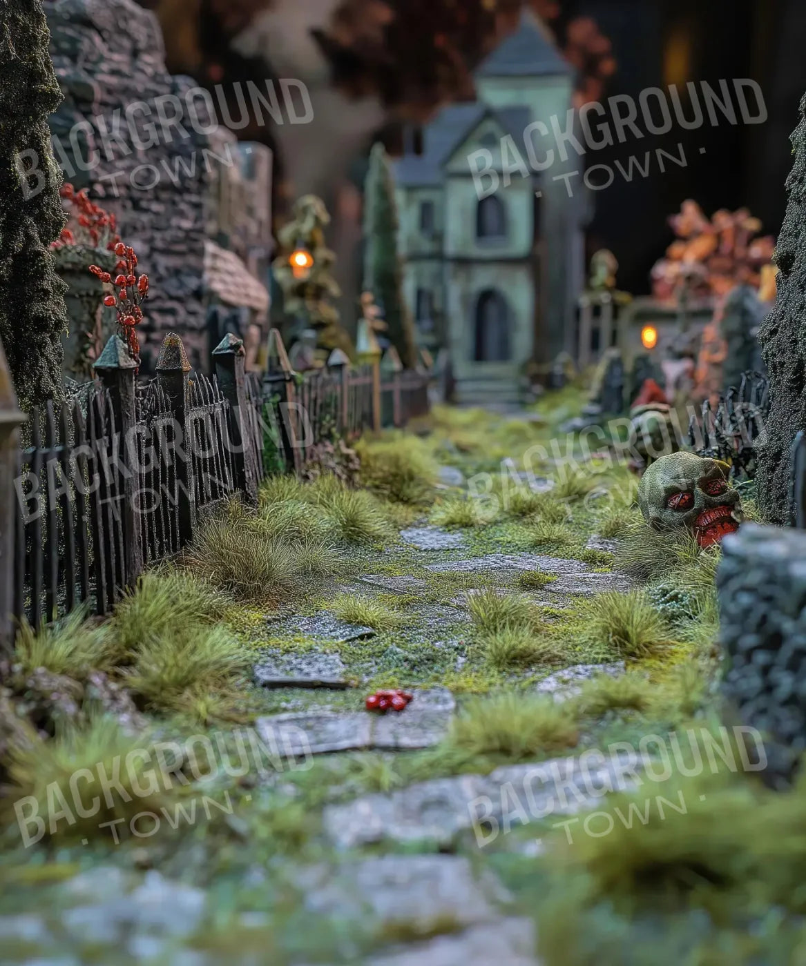 Walk Through Zombie Graveyard2 10’x12’ UltraCloth (120 x 144 inch) Backdrop