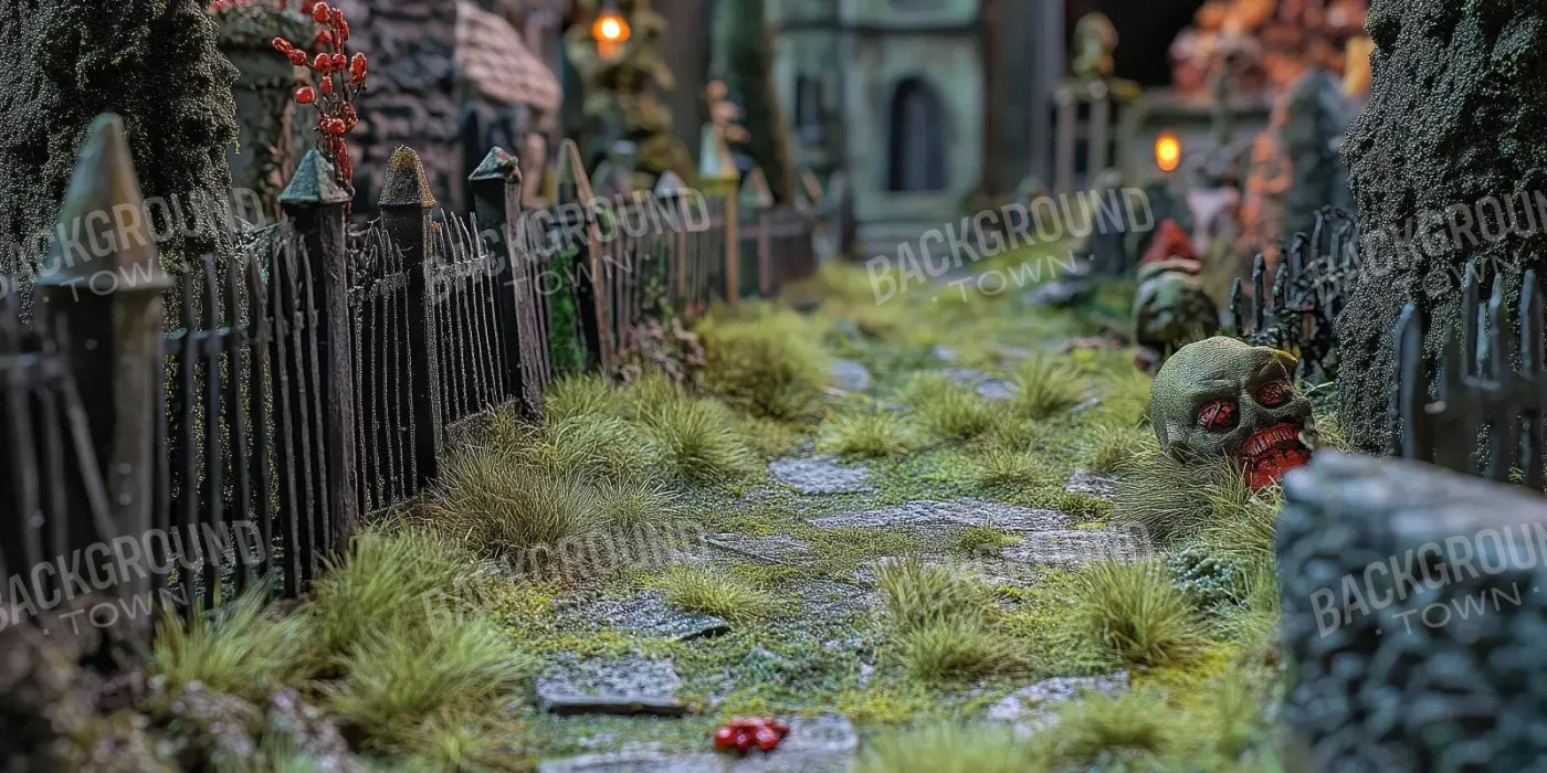 Walk Through Zombie Graveyard2 16’x8’ UltraCloth (192 x 96 inch) Backdrop