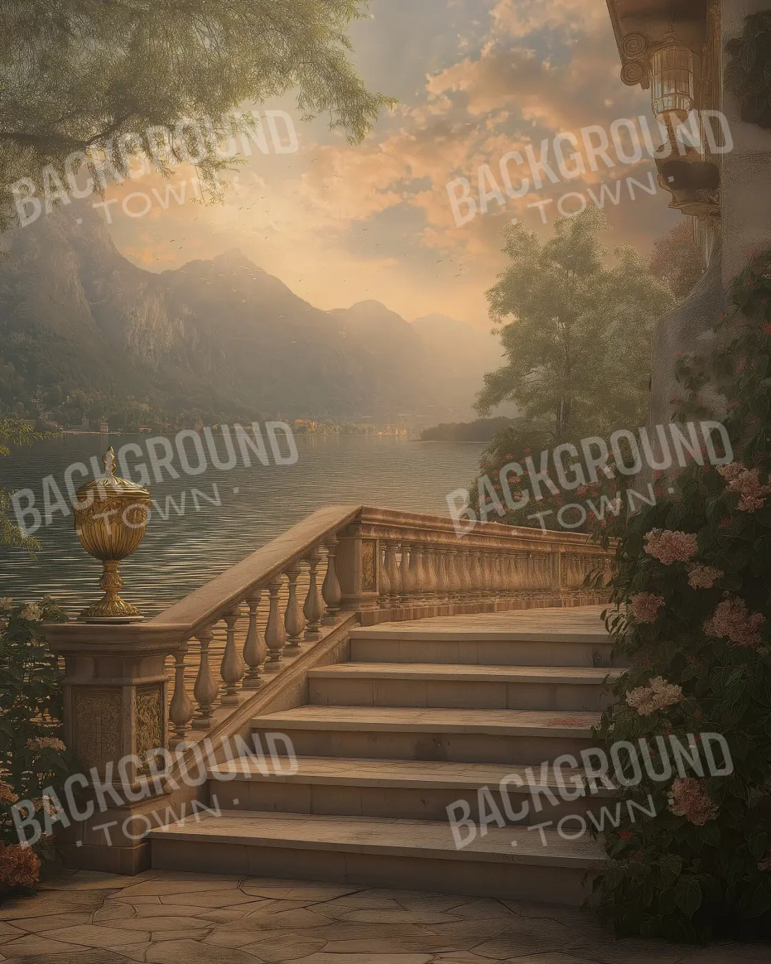 Walkway By Water 8’x10’ Fleece (96 x 120 inch) Backdrop
