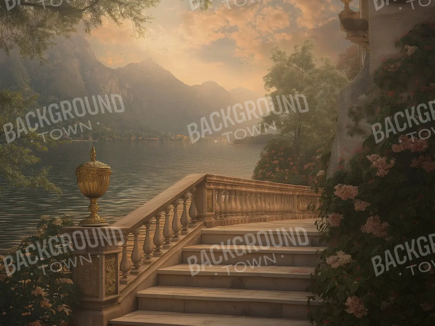 Walkway By Water 8’x6’ Fleece (96 x 72 inch) Backdrop