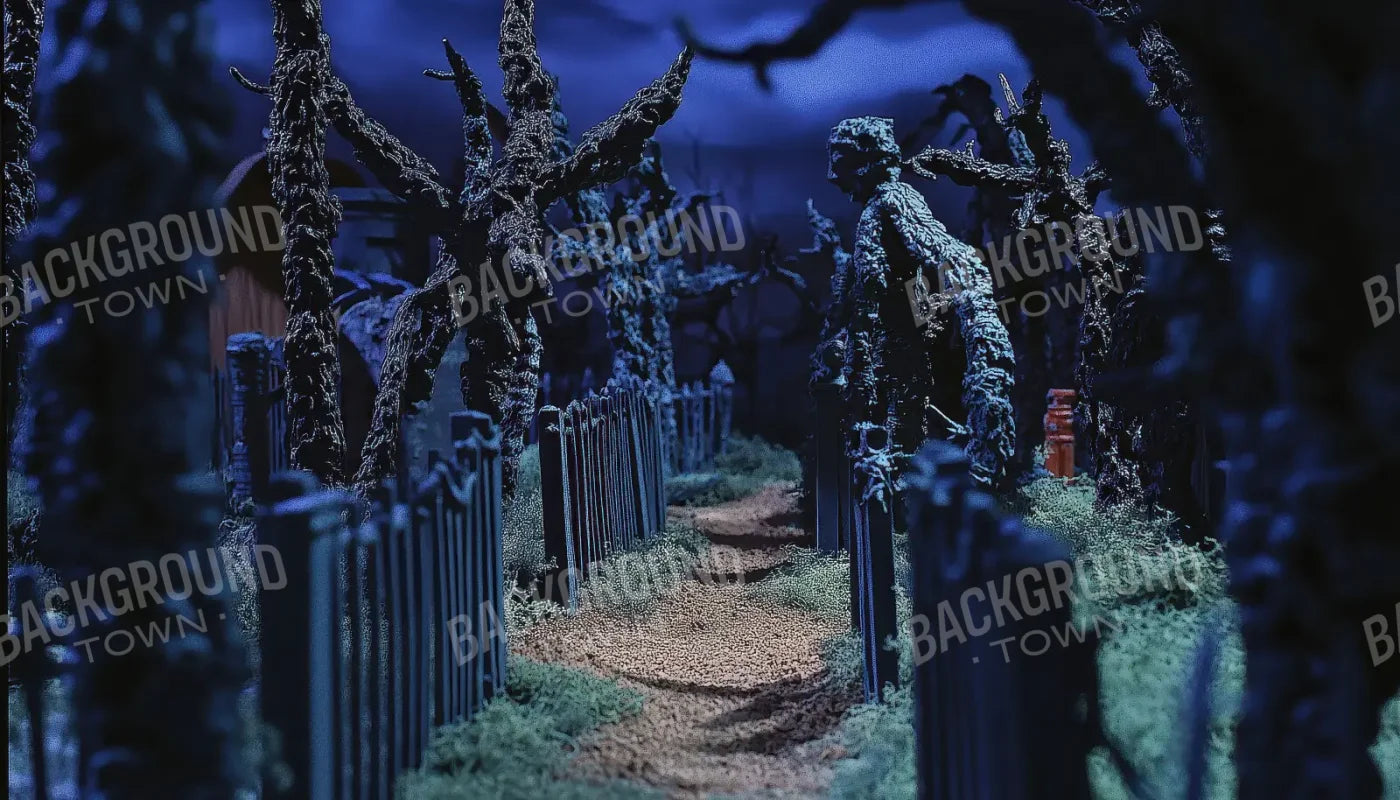 Walkway Through A Cemetary2 14’x8’ UltraCloth (168 x 96 inch) Backdrop