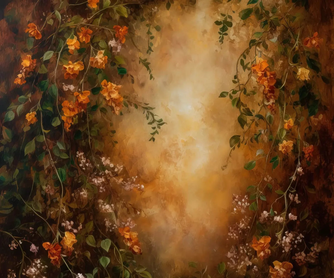 Warm Autumn Painted 5’X4’2 Fleece (60 X 50 Inch) Backdrop