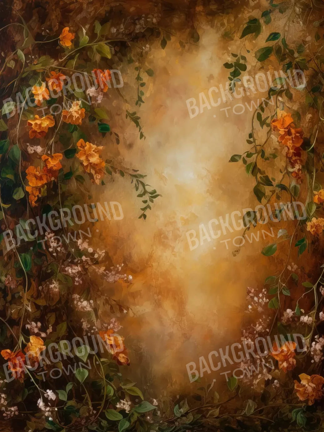 Warm Autumn Painted 6’X8’ Fleece (72 X 96 Inch) Backdrop