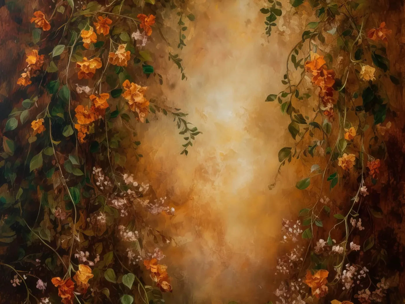 Warm Autumn Painted 8’X6’ Fleece (96 X 72 Inch) Backdrop