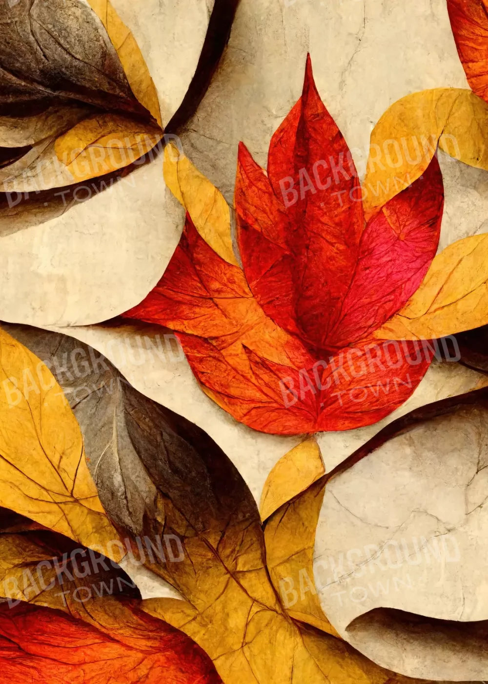 Warm Leaves 5’X7’ Ultracloth (60 X 84 Inch) Backdrop
