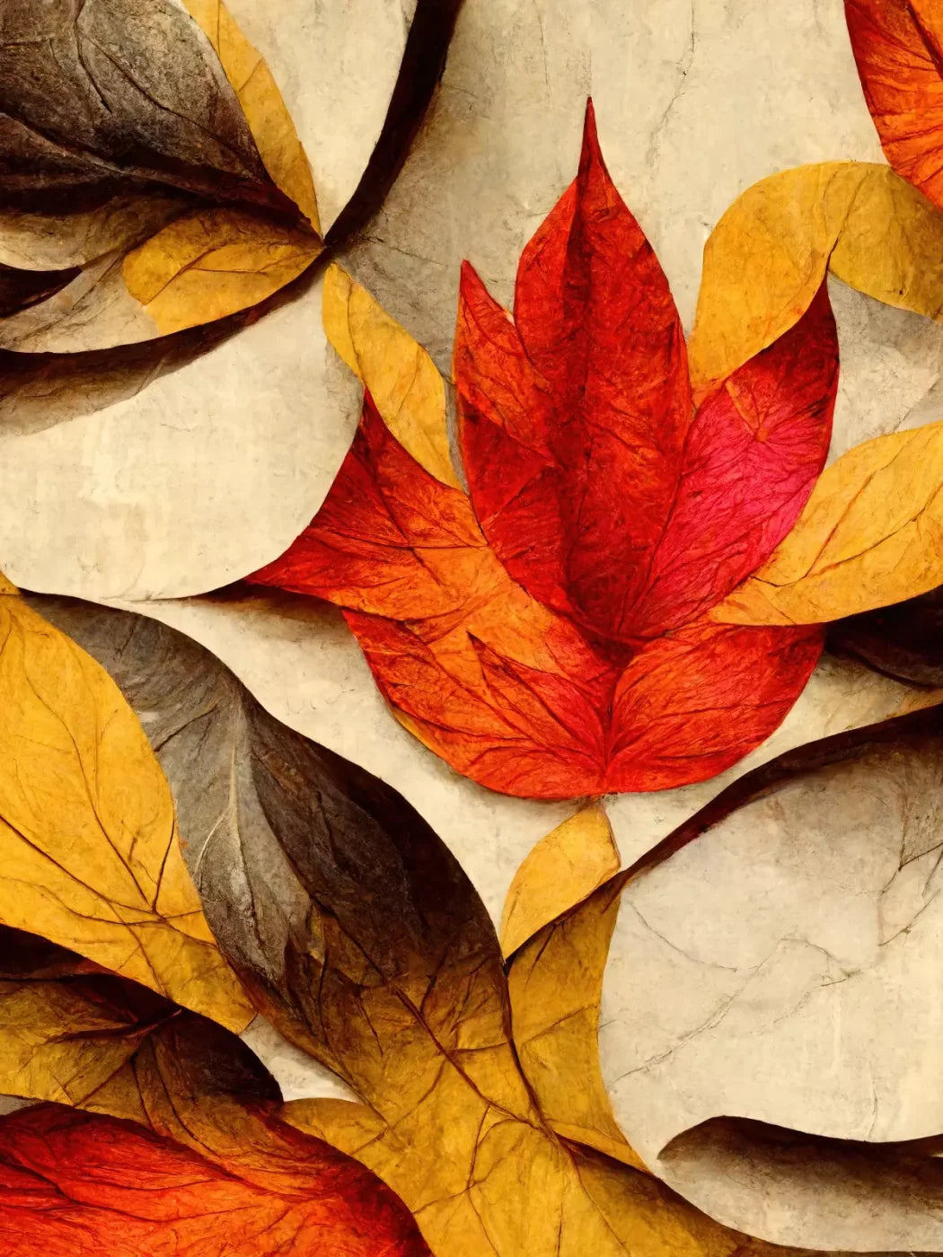 Warm Leaves 6’X8’ Fleece (72 X 96 Inch) Backdrop