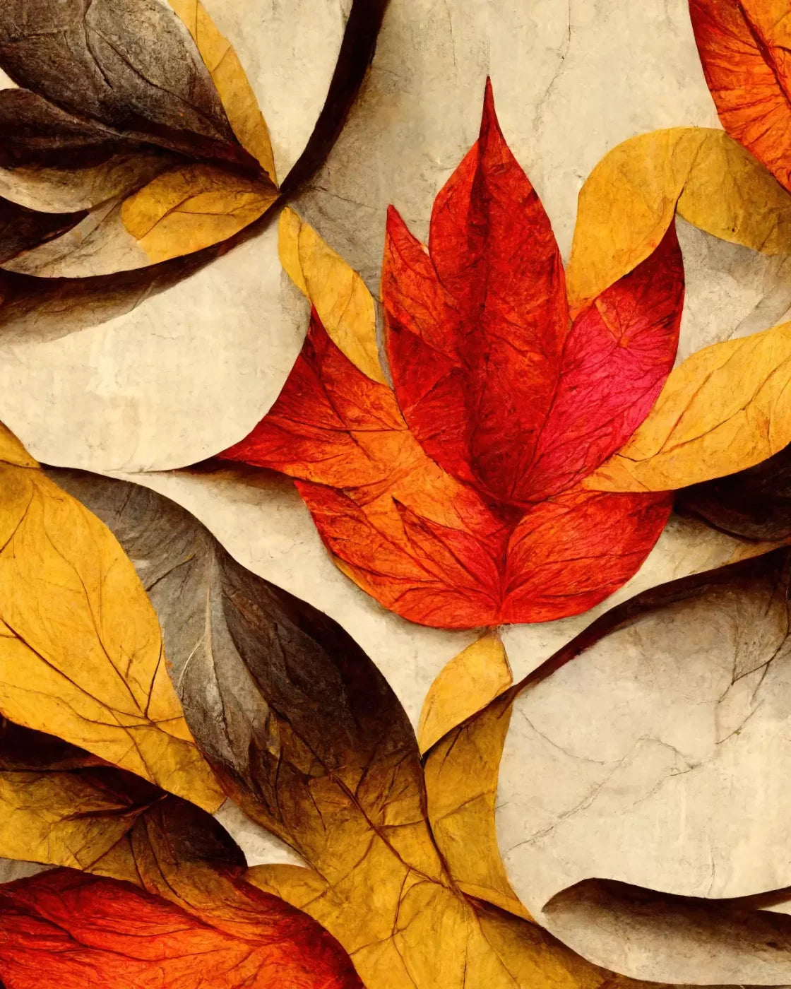 Warm Leaves 8’X10’ Fleece (96 X 120 Inch) Backdrop