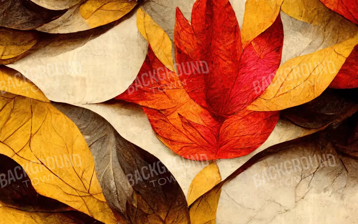 Warm Leaves 8’X5’ Ultracloth (96 X 60 Inch) Backdrop