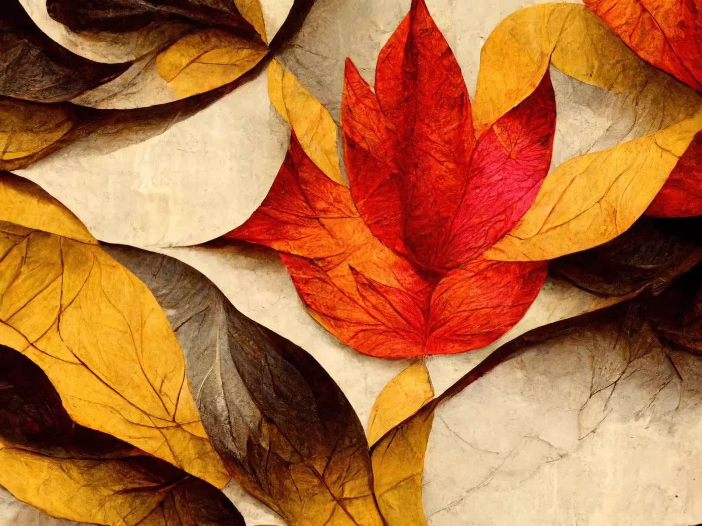 Warm Leaves 8’X6’ Fleece (96 X 72 Inch) Backdrop