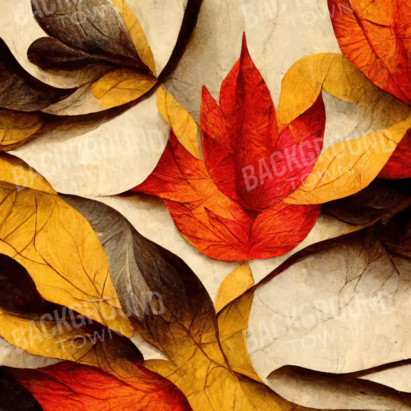 Warm Leaves 8’X8’ Fleece (96 X Inch) Backdrop