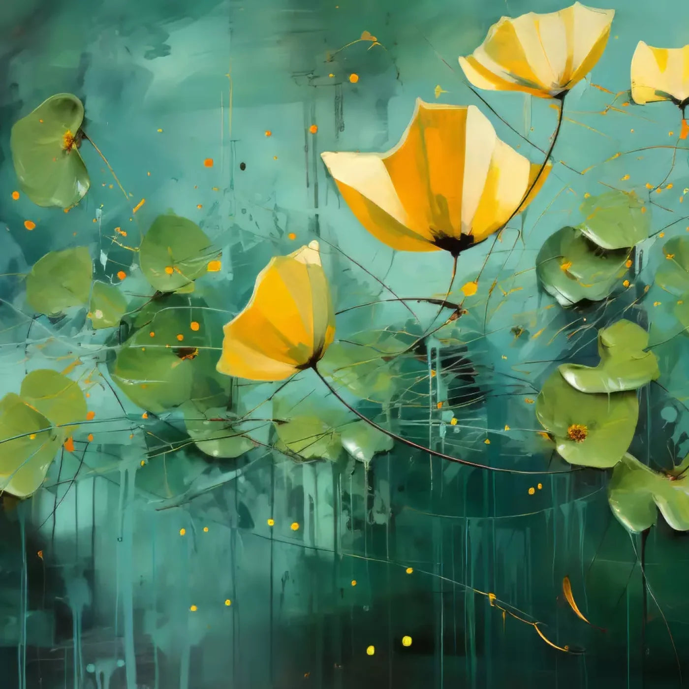 Water Flowers 10’X10’ Ultracloth (120 X Inch) Backdrop