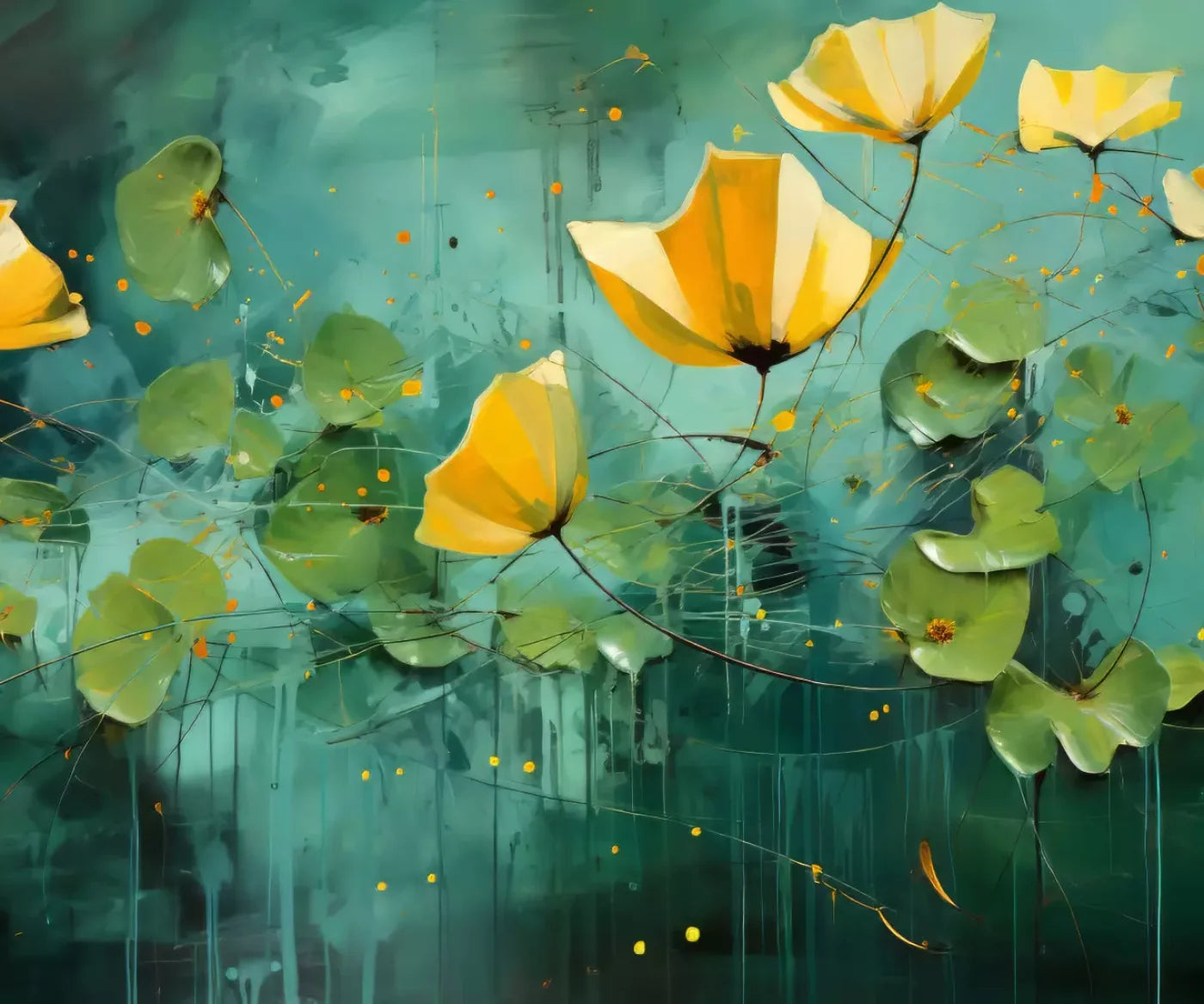 Water Flowers 12’X10’ Ultracloth (144 X 120 Inch) Backdrop