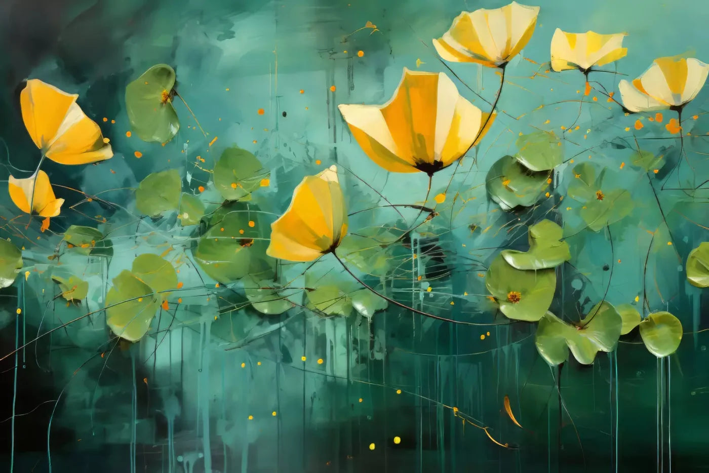 Water Flowers 12’X8’ Ultracloth (144 X 96 Inch) Backdrop