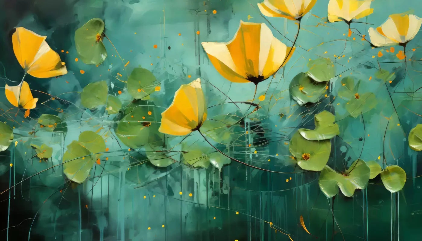 Water Flowers 14’X8’ Ultracloth (168 X 96 Inch) Backdrop