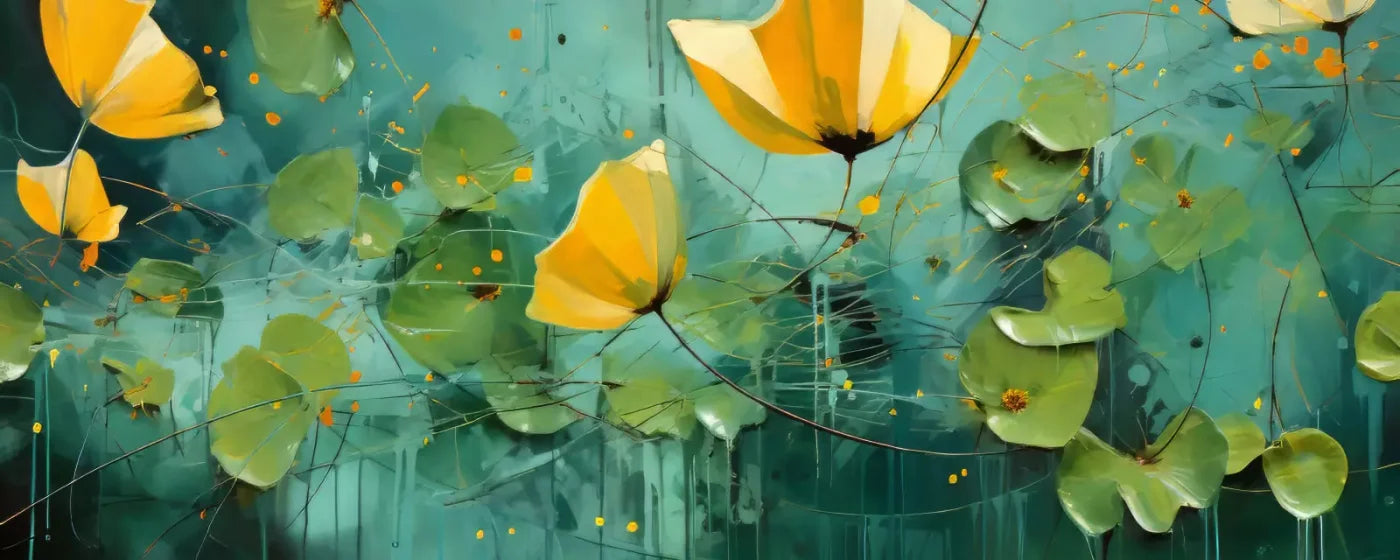 Water Flowers 20’X8’ Ultracloth (240 X 96 Inch) Backdrop