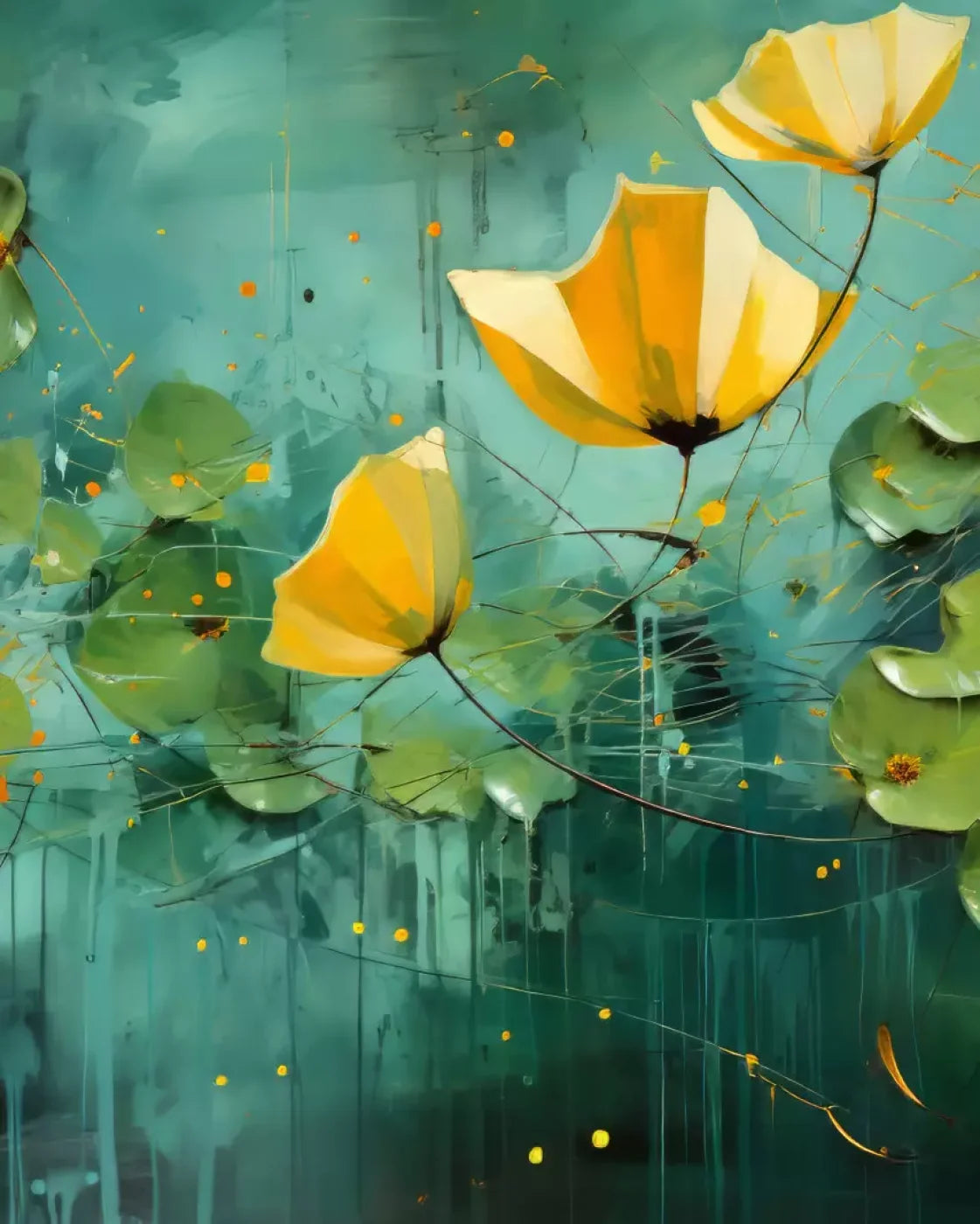 Water Flowers 8’X10’ Fleece (96 X 120 Inch) Backdrop