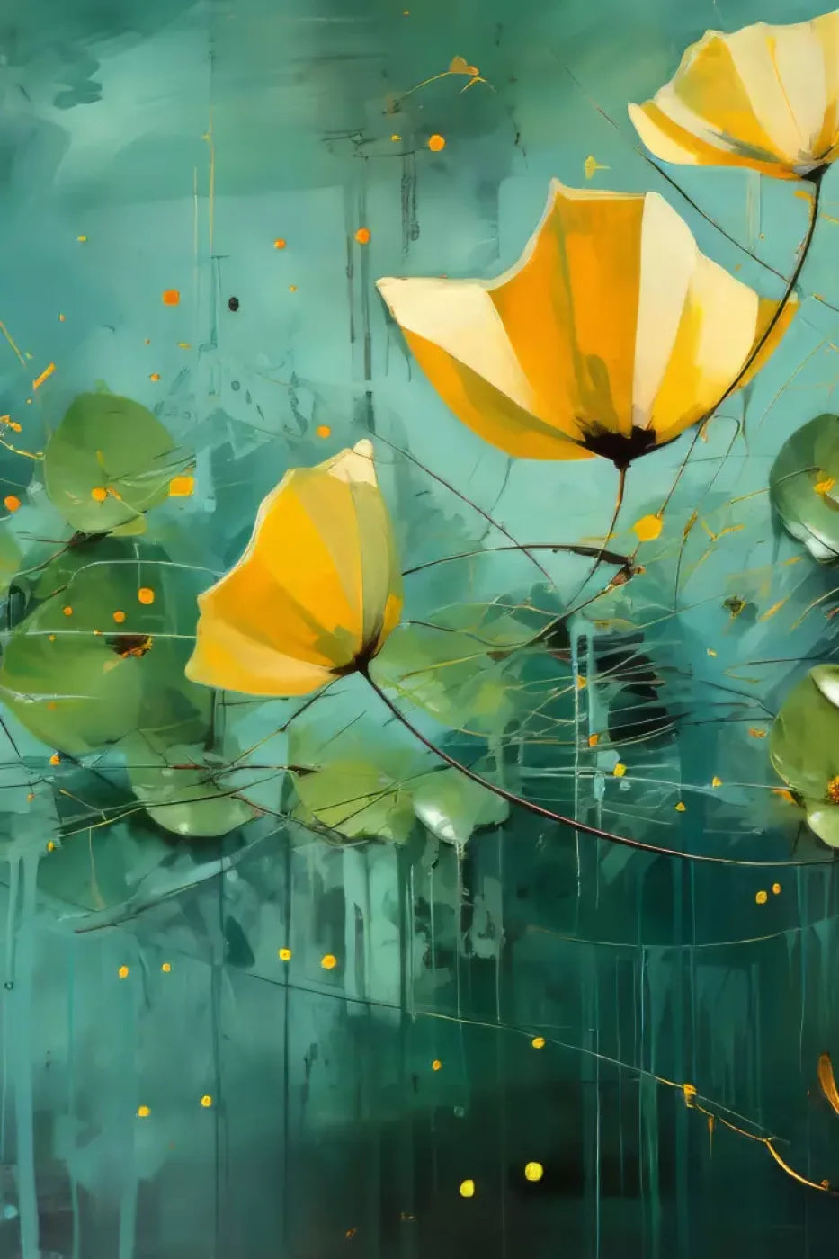 Water Flowers 8’X12’ Ultracloth (96 X 144 Inch) Backdrop