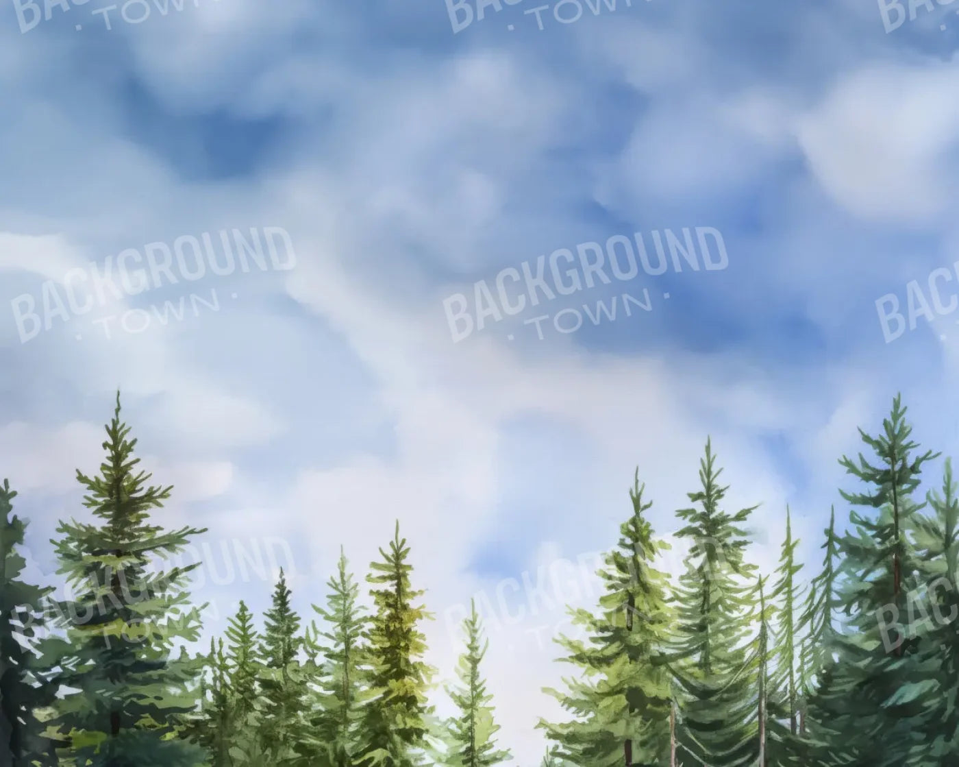 Watercolor Forest 10’x8’ Fleece (120 x 96 inch) Backdrop