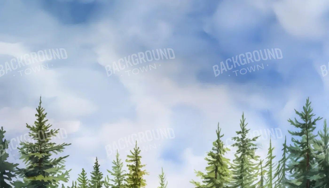 Watercolor Forest 14’x8’ UltraCloth (168 x 96 inch) Backdrop