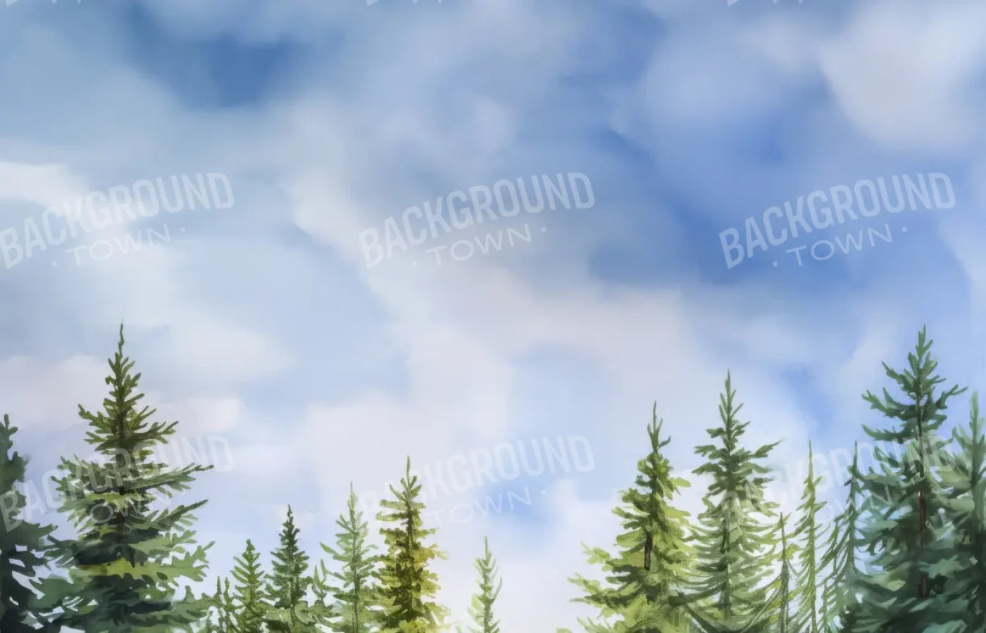 Watercolor Forest 14’x9’ UltraCloth (168 x 108 inch) Backdrop